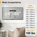 Perlegear No Drill TV Wall Mount for Most 24-65 Inch TVs up to 100 lbs, Studless TV Mount, Drywall TV Bracket with Max VESA 400x400mm, No Stud, Easy Install, Low Profile, PGMT7