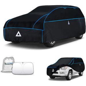Hail Protector Car Cover for SUV(Length:191-201inch) + Gift Windshield Sunshade, Multi-Layered EVA Hail Proof Car Cover, Padded Car Hail Protector Explorer, Telluride, Palisade, Pilot etc.