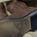 Rollda Kids Cowboy Boots for Boys Girls Western Square Toe Cowgirl Boots with Walking Heel (Toddler/Little Kid/Big Kid) (Dark Brown)