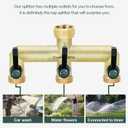 3 Way Hose Splitter, Heavy Duty Brass Nickel Plated Rust Resistant Faucet Manifold, Outdoor Hose Adapter Connector, 3/4-inch GHT Threads