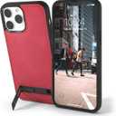 Snakehive Metro Leather Case for Apple iPhone 13 Pro Max || Real Leather Phone Case with Stand || Genuine Leather & MagSafe Compatible Leather Cover with Kickstand (Red)