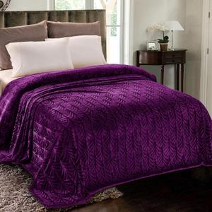 Whale Flotilla Flannel Fleece Twin Size Blanket for Bed, Soft Fluffy Velvet Bedspread Coverlet, Decorative Vintage Pattern, Cozy Warm Lightweight for Spring Summer, 90x66 Inch, Purple