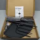 Gtongoko Bird Feeder Pole Squirrel Proof 92 Inch Shepherds Hook for Outdoor with Squirrel Baffles Adjustable Heavy Duty with 7 Prongs Base for Hanging Plants, Bird Feeders, Black