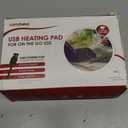 USB Plug-in Heating Pad for Travel Warmth Outdoors, Non-Rechargeable Small Heated Pad 5V Heat Therapy for Pain Relief Abdomen Cramps, 3 Heat Settings & Auto Shut Off (12"x 16") Purple