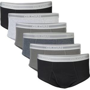 Gildan Men's Underwear Briefs, Multipack, Grey/Black (6Pack), Medium