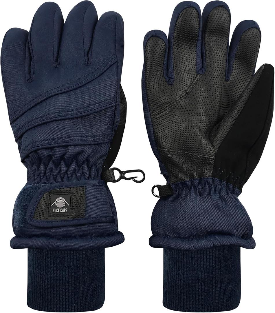 N'Ice Caps Kids Waterproof Winter Thinsulate Warm Gloves (Navy, 3-4 Years)