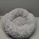 Hoewina Dog & Cat Bed for Indoor Cats, 20in Calming Donut Bed for Puppy and Kitten, Washable Round Fluffy Pet Bed for Small Medium Dogs and Cats (Light Grey)