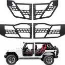 ECOTRIC Jeep JK Tube Doors for 2007-2018 Jeep Wrangler JK Unlimited 4-Door Hunting Style Front & Rear Tubular Half Doors Set with Heavy-Duty Steel Tube Off-Road Trail Door
