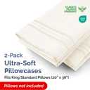 King Standard Pillow Cases Set of 2 - Soft Hotel Quality Pillowcase Covers - Comfy, Cozy & Fade Free - Wrinkle Resistant - Machine Washable Pillow Protectors - 2 Piece Set - King Standard Off White