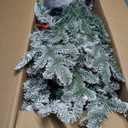 5FT Flocked Artificial Christmas Tree, Full Unlit White Christmas Tree with Premium PVC Branches, Realistic Snowy Look, Sturdy Metal Stand, Indoor Fake Snow Xmas Tree for Home Office Shops