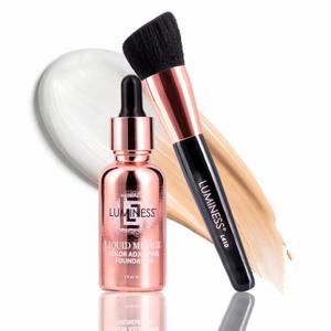 LUMINESS Liquid Mirage w/SPF 50 Color Adjusting Foundation Kit - Color Changing Foundation, SPF 50 Primer & Makeup Brush, Face Makeup for Mature Skin, 4in1 Liquid Foundation, Concealer & Moisturizer