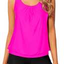 Yonique Blouson Tankini Swimsuits for Women 2 Piece Bathing Suits Tops with Boyshorts Modest Loose Fit Swimwear 18Plus