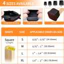 Ezprotekt 24 Pcs Square Chair Leg Floor Protectors with Felt, Silicone Felt F for Hardwood Floor, Dining Table Leg Caps Covers No Scratches (L Fit: 1" - 1.4", Dark Brown)