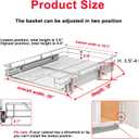 DINDON 1 Tier Pull Out Cabinet Organizer (20" W x 18" D) Heavy-Duty Metal Sliding Drawer Shelf, Slide Out Wire Basket for Kitchen Cabinets, Pantry, Bathroom, Chrome Finish