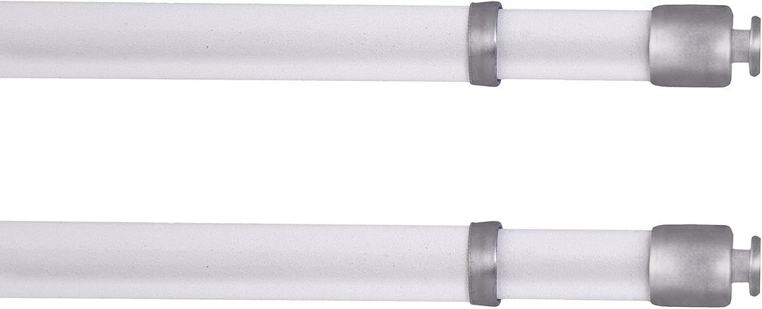 48-84 in. Adjustable Petite Round Sash Rod, 2-Pack, 7/16 in. Diameter, White