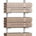 Towel Racks for Bathroom Over The Door Towel Racks Towel Storage Organizer with Metal Shelf Basket for Bathroom Rv Camper (7-Tier Silver)