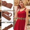 GRACE KARIN Belts for Women Suede Elastic Wide Belt Vintage Stretchy Chunky Buckle Belts S-XXL (Brown)