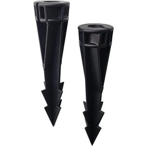 COLOER Landscape Lights 8 Inch In-Ground Stake Spikes Replacement 1/2" NPS Thread with Side Wire Way Medium Size, Heavy Duty Universal Slot Large Ground Post for Outdoor Garden Lights(2 Pack)