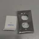 ELEGRP Horizontal Outdoor Cover for Decotative Receptacles, Weatherproof Wall Plate, Outdoor Electrical Outlet Cover, Standard Size 1-Gang 4.77” x 2.97”, Thermoplastic, 1 Pack, White