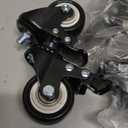 2 Inch M8 PU Locking Casters, Swivel Brake, 4 Pack for Standing Desk