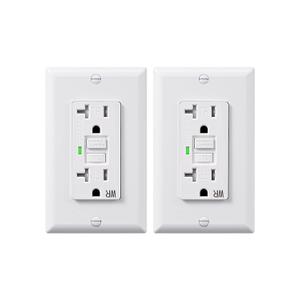 DEWENWILS 2 Pack 20 Amp GFCI Outlet, Self-Test GFI Receptacles with LED Indicator, Tamper Resistant & Weather Resistant, Wallplate and Screws Included, UL Listed, White