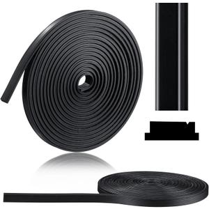 Tondiamo 134 Inches Flexible Magnetic Strip Insert Shower Door Magnetic Strip Replacement Long Roll for Crafts for Framed Semi Framed Swinging Glass Shower Doors, Black(1 Roll)