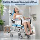 Reclining Shower Wheelchair with Commode Bucket