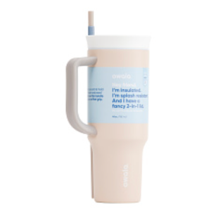 Owala Travel Tumbler SS 40oz Beige Blue Bottle