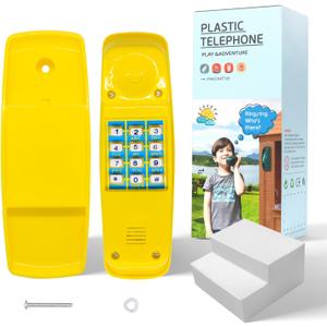 HAPPYPIE Toy Phone for Kids Swing Set Phone Pretend Phones and Learning Education Phones Plastic Telephone Creative Children Play Phone for Toddlers Baby Cell Phone Playhouse Phone (Yellow)