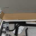 Portable Rolling Desk on Wheels Adjustable Height Desks for Small Spaces, 32" Computer Desk Drafting Tables with Storage Shelves for Home Office Rustic