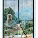 MAGZO Magnetic Screen Door Fit Door Size 25 x 77 Inch, Screen Size 27" x 78" Strong Magnets Mesh, Reinforced Fiberglass Net for Patio and Front Entrances, Gray