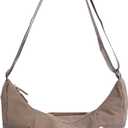 Crossbody Nylon Crescent Bag for Women - Lightweight Small Hobo With 2 Pack Inner Dumpling Bag - Casual