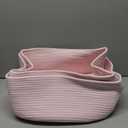 UBBCARE 2 Pack Storage Basket for Shelves, Woven Baskets for Organizing, Durable Organizer Baskets Storage Bins for Bookshelf, Toys, Towels, Clothes, 16''x10"'x7.5''H, Pink