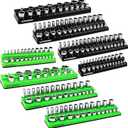 GURADESIGN 8PCS Magnetic Socket Organizer Set, Magnetic Socket Holder, 1/4", 3/8", 1/2" Metric & SAE Magnetic Socket Tools Trays.