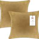 A1 Home Collections Down Alternative Throw Insert, Ready to Use Pillow Pack of 2, 22"x22", Irish Coffee
