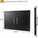 JIE JIN Outdoor Kitchen Doors 31" W X 24" H Double Doors 1.2mm Thickness Stainless Steel BBQ Access Door BBQ Island Doors Outdoor Kitchen Accessories Door for Outdoor Kitchen BBQ Island (Black)
