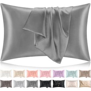 Softhour Silky Pillowcase Premium Satin Pillow Cases with Zipper Closure for Hair and Skin, King Size 20 x 36 Inches, Gifts for Women Men, Dark Gray