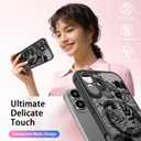 FUNMIKO for iPhone 16 Plus Case Wireless Charging & Military-Grade Protection - Trendy Floral Design for Women Girls, Matte Non-Slip Phone Cover with Shockproof Corners - Floral Sketch