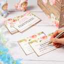 Pajean 50 Pcs Floral Diaper Raffle Tickets and Box Set, Watercolor Flowers, Advice and Wishes for The Parents-to-be, Prop for Diaper Raffle Party Baby Shower Decor New Parents Winner Gifts(Burlywood)