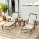 LUE BONA Lounge Chair Outdoor,HDPS & HDPE Wicker Adjustable Chaise