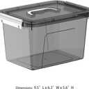Clear Black Storage Bins with Lids 8 Pack, 5 Quart Stackable Plastic Storage Containers with Latching Lid, Transparent Closet Organization Boxes for Bedroom, Garage, Home Organization