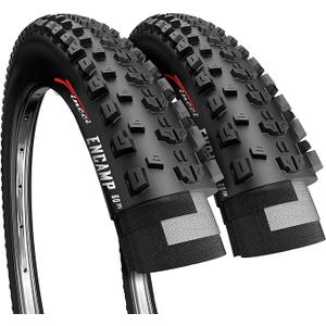 Fincci MTB 26x1.95 Bike Tire - XC Knobby 26 inch Bike Tires - 50-559 Black Foldable Mountain Tires with Kevlar - 26" Wheelset for Electric, Folding, Enduro, Offroad, Hybrid Bikes, MTB Accessories