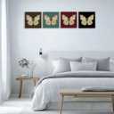 4 Pcs Butterfly Gifts Butterfly Decorations for Birthday Party Favors Girls Room Living Room Home Bedroom Wall Decor Canvas Wall Art Artwork for Walls Paintings Pictures Framed Art Prints 7.8X7.8 Inch
