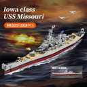 MISINI M6320 Military Series World War II Battleship Building Kit, 2228 Pieces USS Missouri Battleship, Toy Gift Ship Building Block Set for Adult Collection(Iowa-Class Warship)
