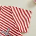 Fuethsuy Baseball Toddler Baby Boy Girl Clothes Striped Short Sleeve T-shirt Tops Elastic Waist Shorts Set 2Pcs Summer Outfit (Red, 18-24 Months)