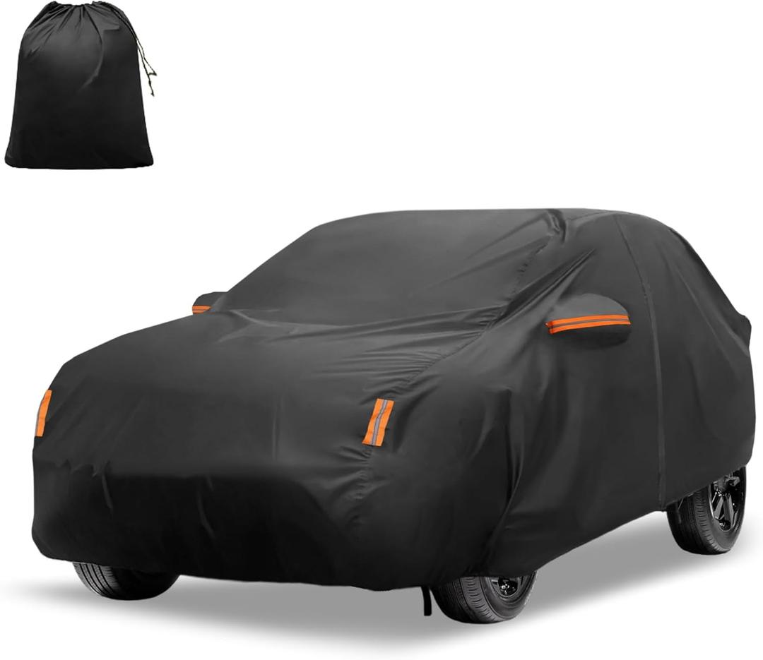 X AUTOHAUX Car Cover for Toyota RAV4 2012-2022 210D-PU Outdoor Full Car Cover All Weather with Door Zipper for Waterproof Windproof Sun Rain Snow Protection