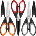 Kitchen Scissors All Purpose 3 Pack - Heavy Duty Stainless Steel Cooking Shears for Cutting Meat, Food, Fish, Poultry Multipurpose Sharp Sissors for Dishwasher Safe, with Protective Sheath