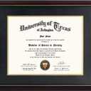 GraduationMall 11x14 Diploma Frame with Black over Gold Mat or Display 15x18 Certificate without Mat,Solid Wood & UV Protection Acrylic,Cherry Finish with Gold Trim