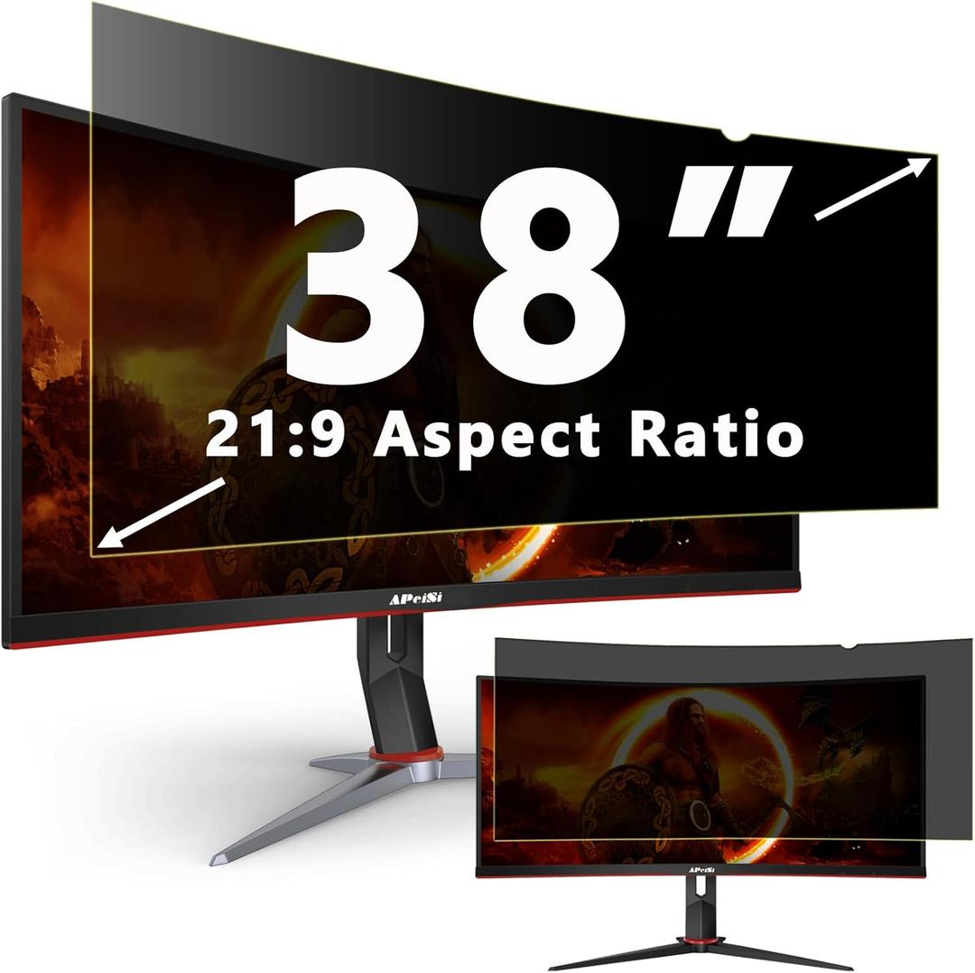 38 Inch Privacy Screen Filter for 21:9 Ultrawide Curved Monitor | Privacy Shield | Anti-Glare | Anti-Blue light Protector | Anti Spy | Computer Security Private Filter