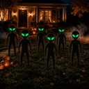 Geelin 6 Pack 40 Inch Halloween Alien Decor Glow in Dark with Stakes
